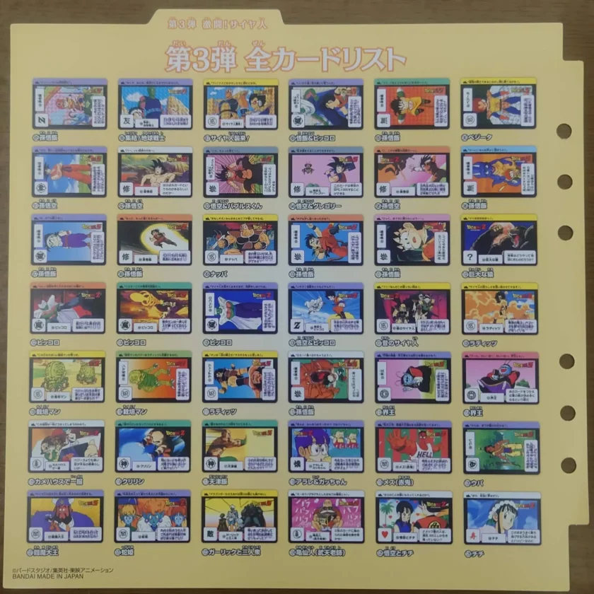 ドラゴンボールカードダス　第３弾全カードリスト